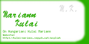 mariann kulai business card